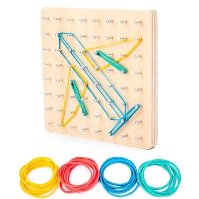 Jonge geitjes 15cm van de Wiskundetoy math wooden blocks montessori van de Bandspijker Houten Grafische Raad