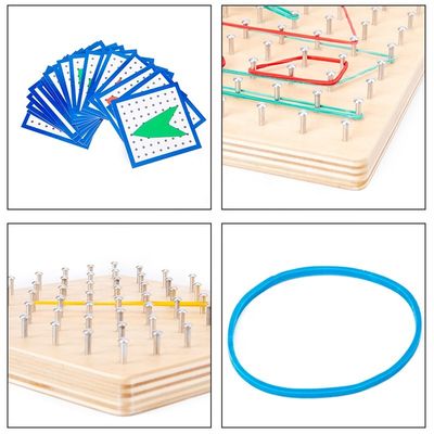 Jonge geitjes 15cm van de Wiskundetoy math wooden blocks montessori van de Bandspijker Houten Grafische Raad