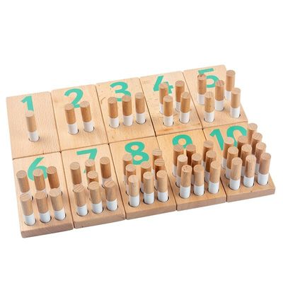 Digitaal 8cm van het de Blokkenspeelgoed van het Figuurzaag Houten Aantal de Baby Onderwijsspeelgoed