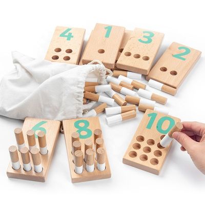 Digitaal 8cm van het de Blokkenspeelgoed van het Figuurzaag Houten Aantal de Baby Onderwijsspeelgoed