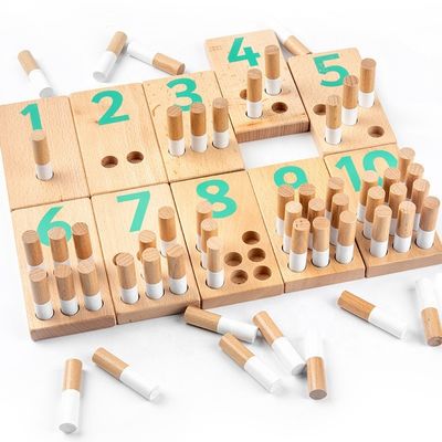 Digitaal 8cm van het de Blokkenspeelgoed van het Figuurzaag Houten Aantal de Baby Onderwijsspeelgoed