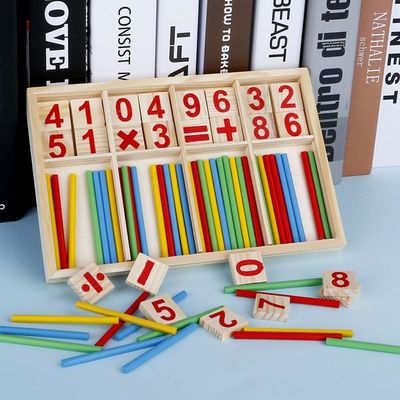 Gifstof van Toy Montessori Counting Blocks Non van de aantal de Digitale 23cm Houten Wiskunde