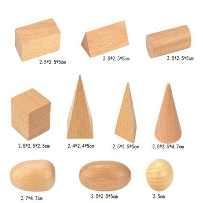 3D Tellende 5cm Houten Wiskunde Toy Geometric Wooden Blocks