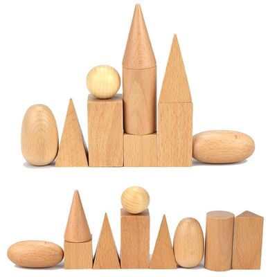 3D Tellende 5cm Houten Wiskunde Toy Geometric Wooden Blocks