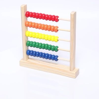 3D Geometrische 15cm Houten Kind Toy Numbers Counting van het Parel Tellende Telraam