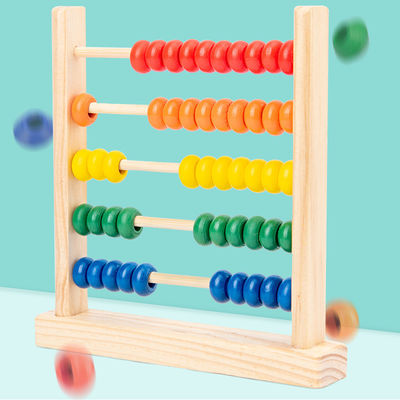 3D Geometrische 15cm Houten Kind Toy Numbers Counting van het Parel Tellende Telraam