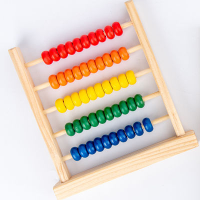 3D Geometrische 15cm Houten Kind Toy Numbers Counting van het Parel Tellende Telraam