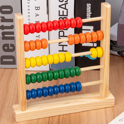3D Geometrische 15cm Houten Kind Toy Numbers Counting van het Parel Tellende Telraam