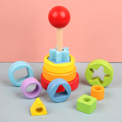 5.51in het Houten Montessori Beukehout Teether van het Babyspeelgoed