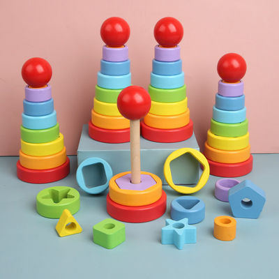 5.51in het Houten Montessori Beukehout Teether van het Babyspeelgoed