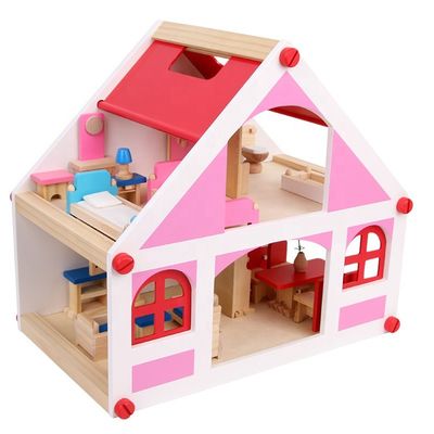37.5cm Casa de Uitstekende Houten Miniatuur van  DIY van het Poppenhuismeubilair