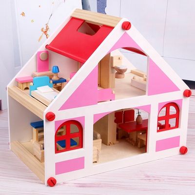 37.5cm Casa de Uitstekende Houten Miniatuur van  DIY van het Poppenhuismeubilair