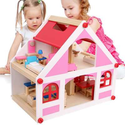 37.5cm Casa de Uitstekende Houten Miniatuur van  DIY van het Poppenhuismeubilair