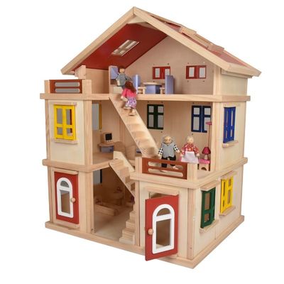 Het Poppenhuis van Mini Dollhouse Furniture Wooden Miniature van de jonge geitjesdiy 55.5cm Garage