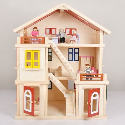 Het Poppenhuis van Mini Dollhouse Furniture Wooden Miniature van de jonge geitjesdiy 55.5cm Garage