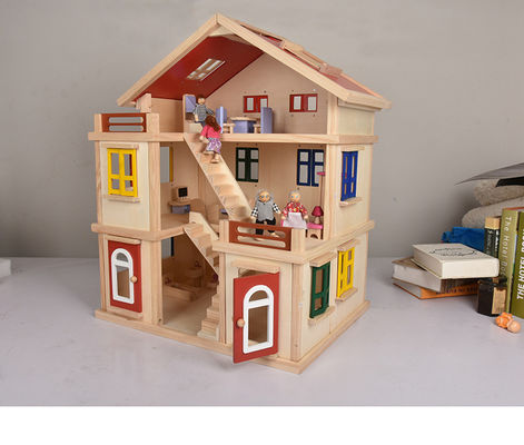 Het Poppenhuis van Mini Dollhouse Furniture Wooden Miniature van de jonge geitjesdiy 55.5cm Garage
