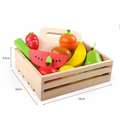 Gekleurd 19cm Houten Fruitknipsel Vastgesteld Toy Kid Education