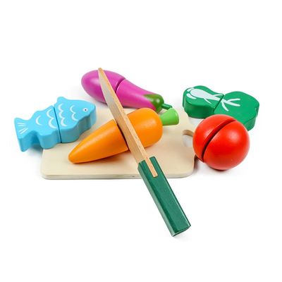 Gekleurd ISO9001-Houten het Spelfruit van het Simulatie Houten Plantaardig Speelgoed
