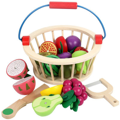 Het magnetische 10.5cm Houten Stuk speelgoed van de het Fruitmand van het Fruitknipsel Vastgestelde Houten