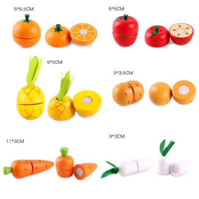 Kokende Steunen 5.5cm Houten Speelgoed van het het Voedsel Magnetisch Fruit van het Rolspel