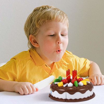Van het het Fruitknipsel van DIY 5.9inch Houten Vastgestelde de Verjaardagscake Toy Plastic