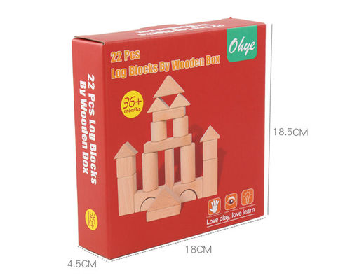 Groot Jumbo Houten de Bouwstenen Klassiek Kasteel 17.5cm van 22PCS