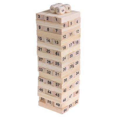 De Houten Bouwstenen Toy Tower Stacking Game van de cijfersdomino