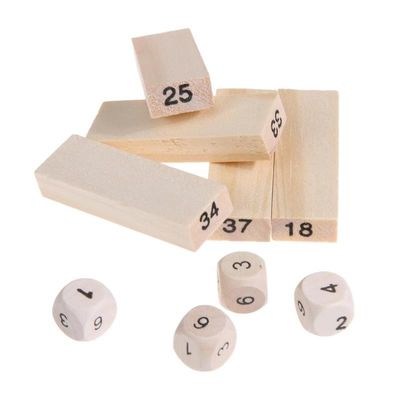 De Houten Bouwstenen Toy Tower Stacking Game van de cijfersdomino