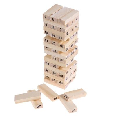 De Houten Bouwstenen Toy Tower Stacking Game van de cijfersdomino