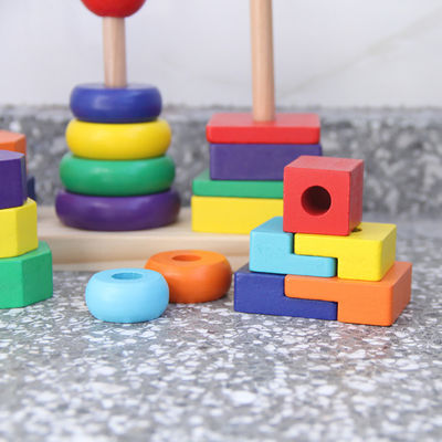 Stapelaar 21cm Geometrische Houten Bouwstenen Toy Sorting Board