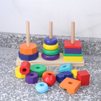 Stapelaar 21cm Geometrische Houten Bouwstenen Toy Sorting Board