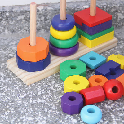 Stapelaar 21cm Geometrische Houten Bouwstenen Toy Sorting Board