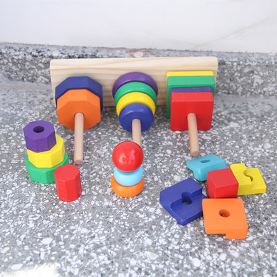 Stapelaar 21cm Geometrische Houten Bouwstenen Toy Sorting Board