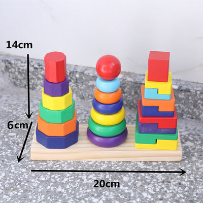 Stapelaar 21cm Geometrische Houten Bouwstenen Toy Sorting Board