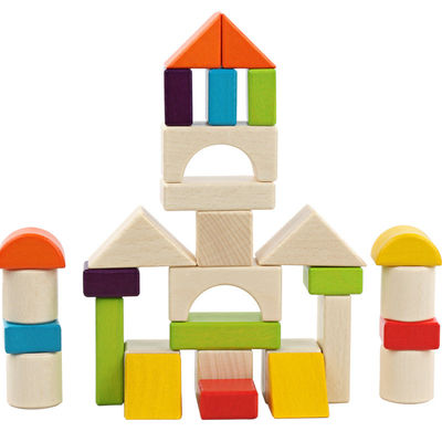 Grote 15cm Kasteel Houten Bouwstenen Toy Stacking 30 Stukken
