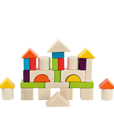 Grote 15cm Kasteel Houten Bouwstenen Toy Stacking 30 Stukken