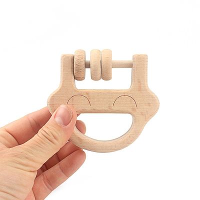 Handbell Veilige Tambor Beukehout Teether van 6 Duim het Houten Teethers