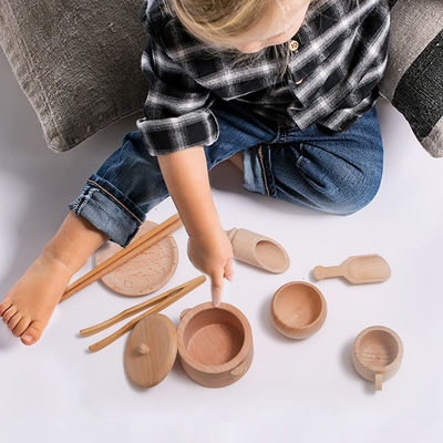 Vaatwerk 8.9cm Houten Miniatuurkeuken Vastgesteld Houten Kokend Vastgesteld Stuk speelgoed