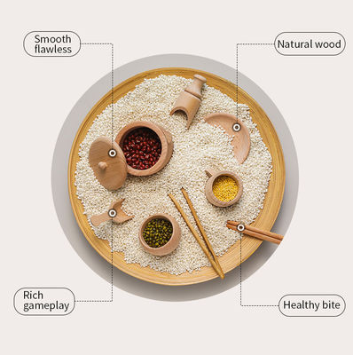 Vaatwerk 8.9cm Houten Miniatuurkeuken Vastgesteld Houten Kokend Vastgesteld Stuk speelgoed