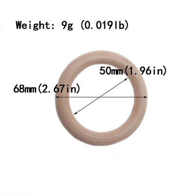 Armband DIY 55mm Houten Tandjes krijgen Toy Beech Wood Teething Rings