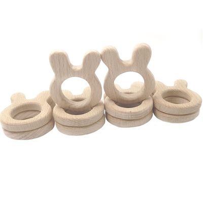 Armband van de het Silicone Houten Halsband van Teether van de beuk de DIY Gepersonaliseerde Baby