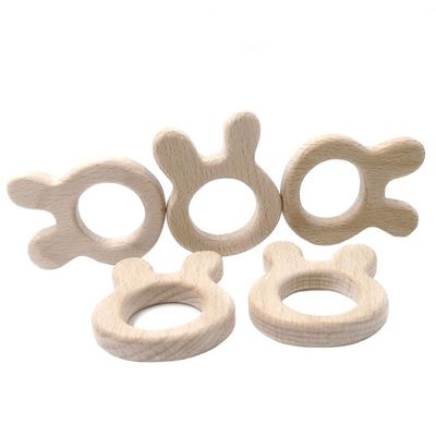 Armband van de het Silicone Houten Halsband van Teether van de beuk de DIY Gepersonaliseerde Baby