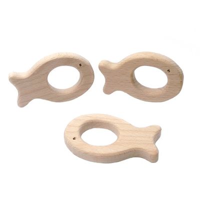 Beuk Met de hand gemaakt 55mm Houten Tandjes krijgen Toy Natural Wood Teethers Necklace