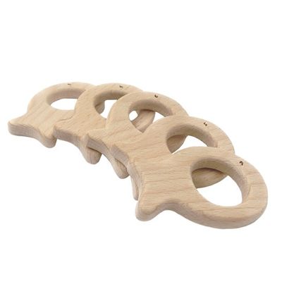 Beuk Met de hand gemaakt 55mm Houten Tandjes krijgen Toy Natural Wood Teethers Necklace