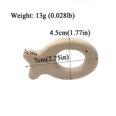 Beuk Met de hand gemaakt 55mm Houten Tandjes krijgen Toy Natural Wood Teethers Necklace