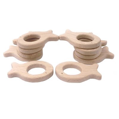Beuk Met de hand gemaakt 55mm Houten Tandjes krijgen Toy Natural Wood Teethers Necklace