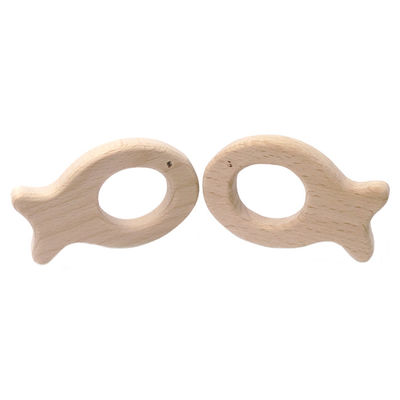Beuk Met de hand gemaakt 55mm Houten Tandjes krijgen Toy Natural Wood Teethers Necklace