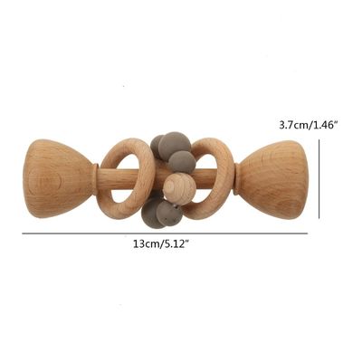 Konijn 5.12in Beukehout Teether Natuurlijk Houten Bunny Teether