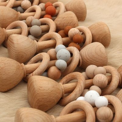 Konijn 5.12in Beukehout Teether Natuurlijk Houten Bunny Teether