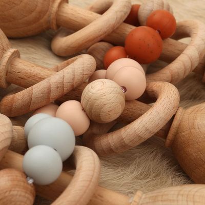 Konijn 5.12in Beukehout Teether Natuurlijk Houten Bunny Teether